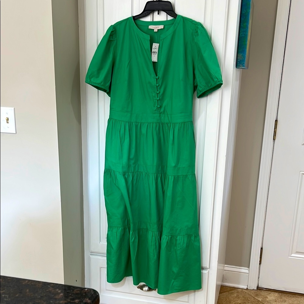 NWT LOFT Kelly green dress